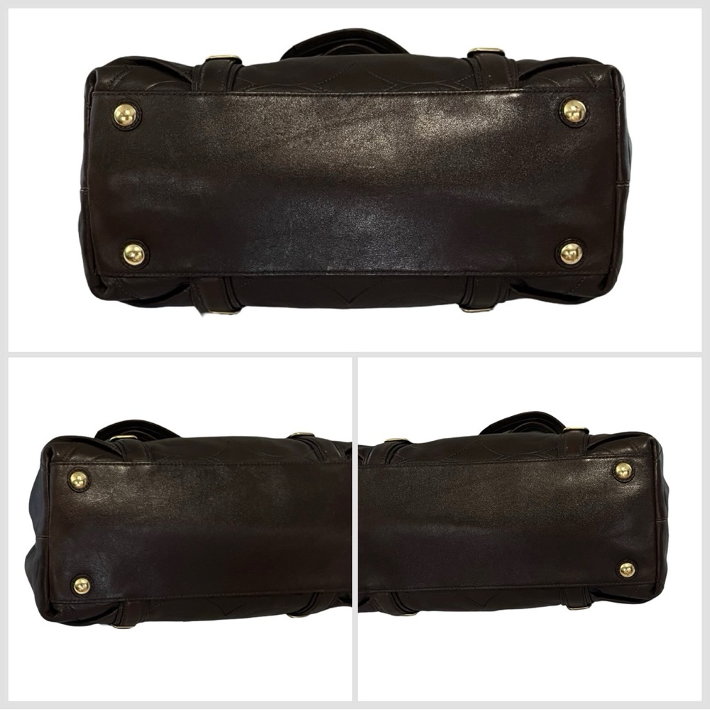 Coach Dark Brown Leather Shoulder Bag - Picture 9 of 11